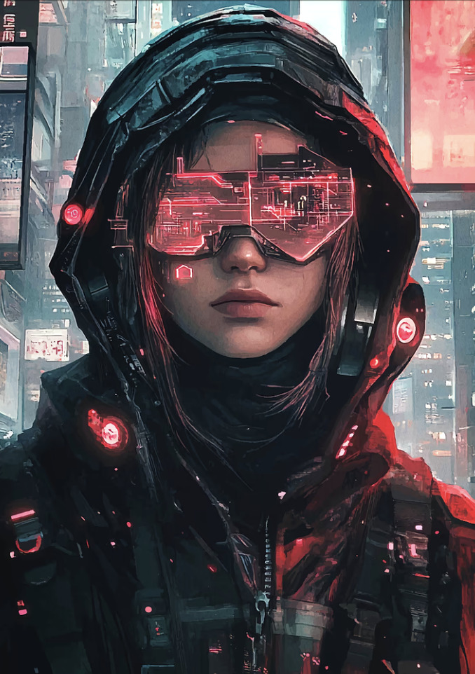 Cyberpunk Female Character Poster by Shae Pace
