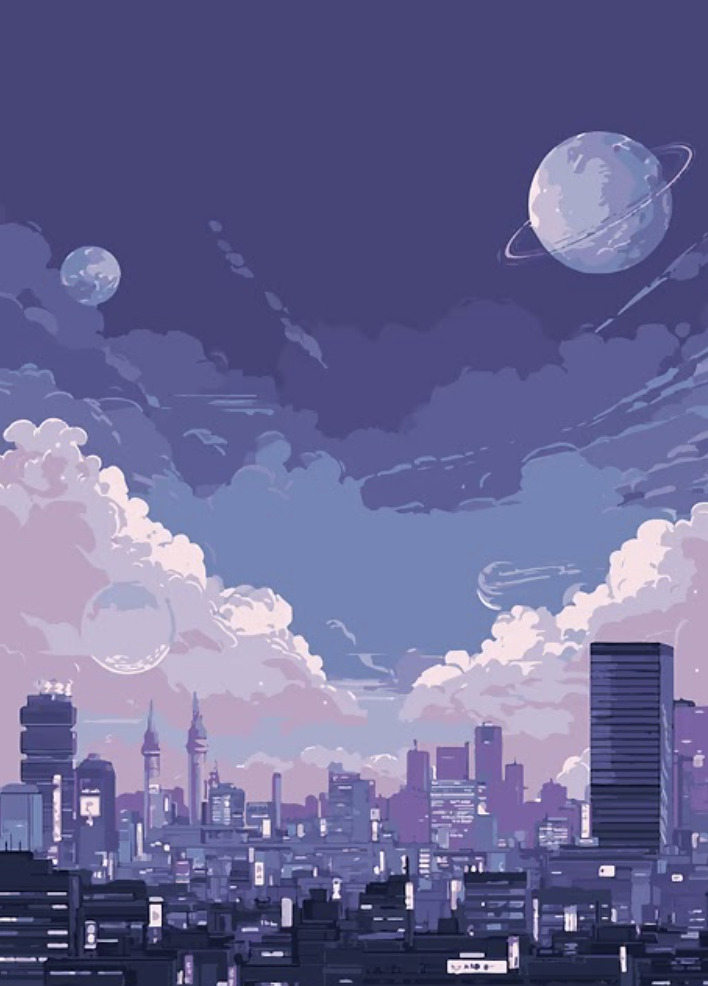 Neroly - Pixel Art Cityscape with Planets