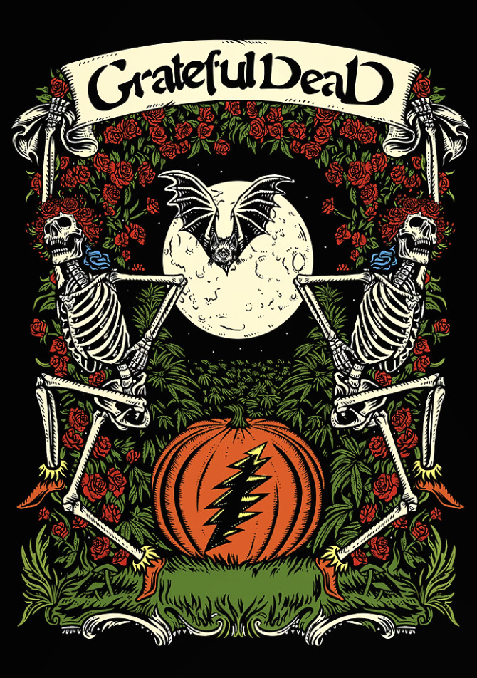 Bastian Yayo - Grateful Dead Halloween Skeletons and Pumpkin