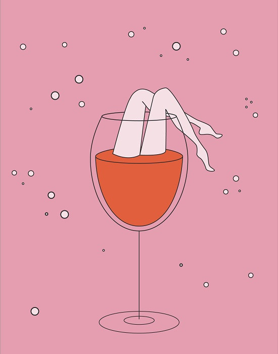 red wine illustration