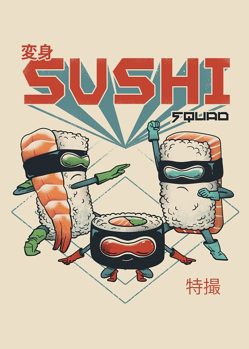 sushi squad illustration