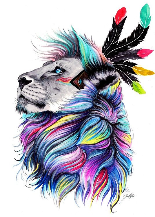 colorful lion