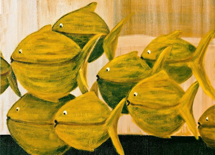 acrylic painted fish
