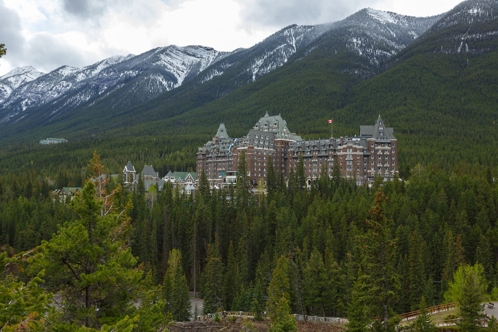 Banff Springs Hotel in the mountains