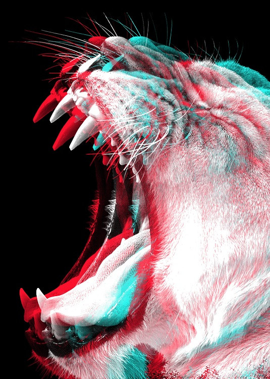 double exposure tiger