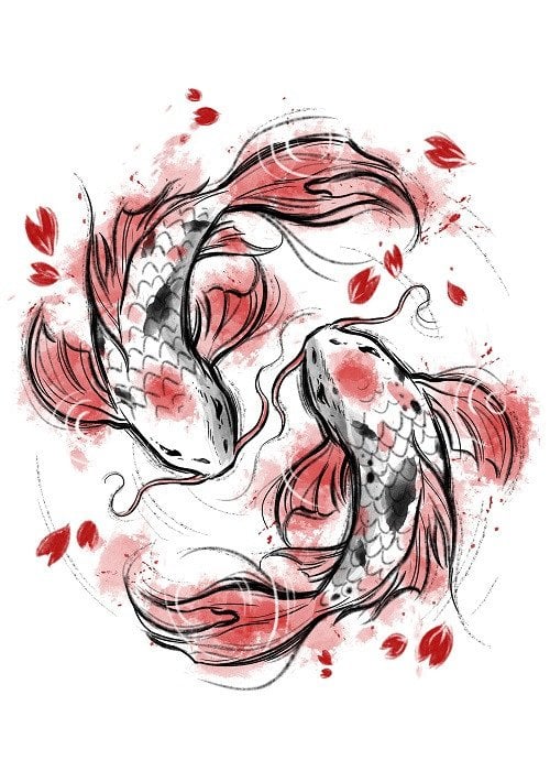 koi fish drawing