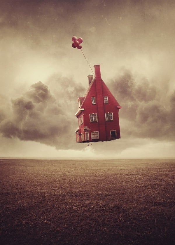 flying-red-house-dream-like-photo-manipulations-by-albulena-panduri