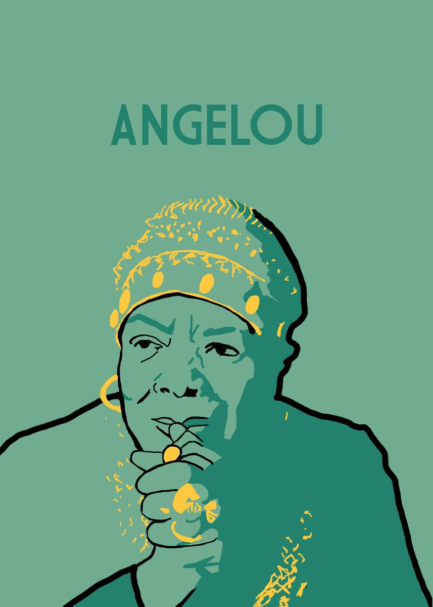 Metal poster of Maya Angelou