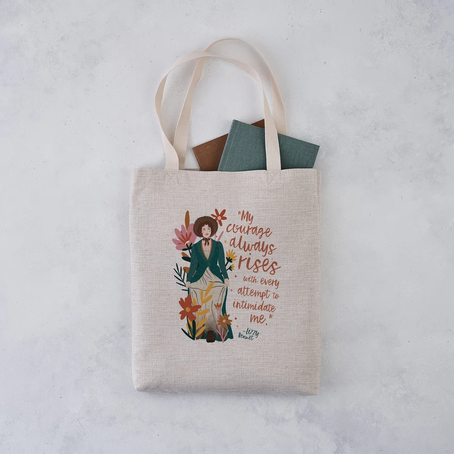 Jane Austen white tote bag