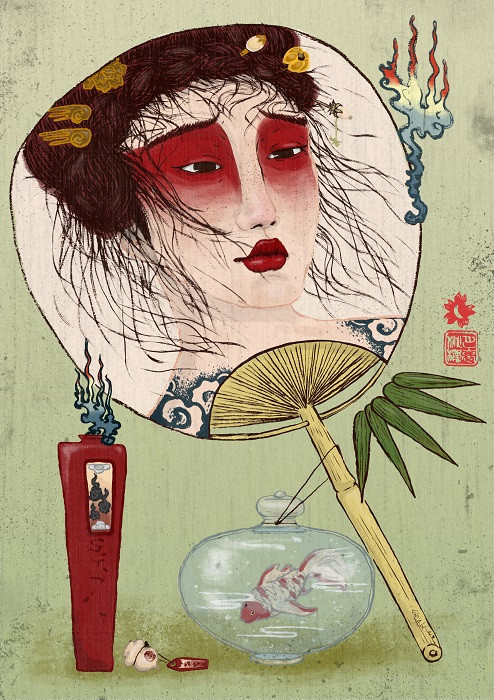 japanese girl illustration