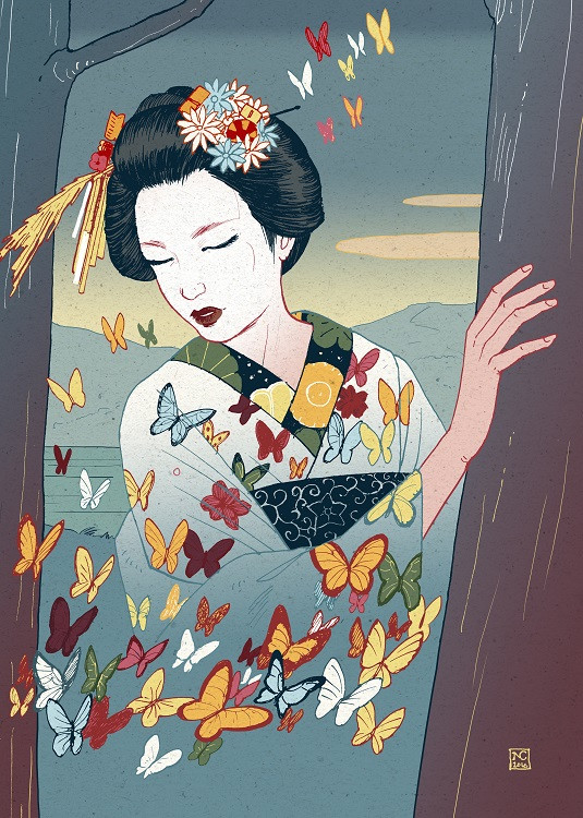 nicolas castell illustration geisha