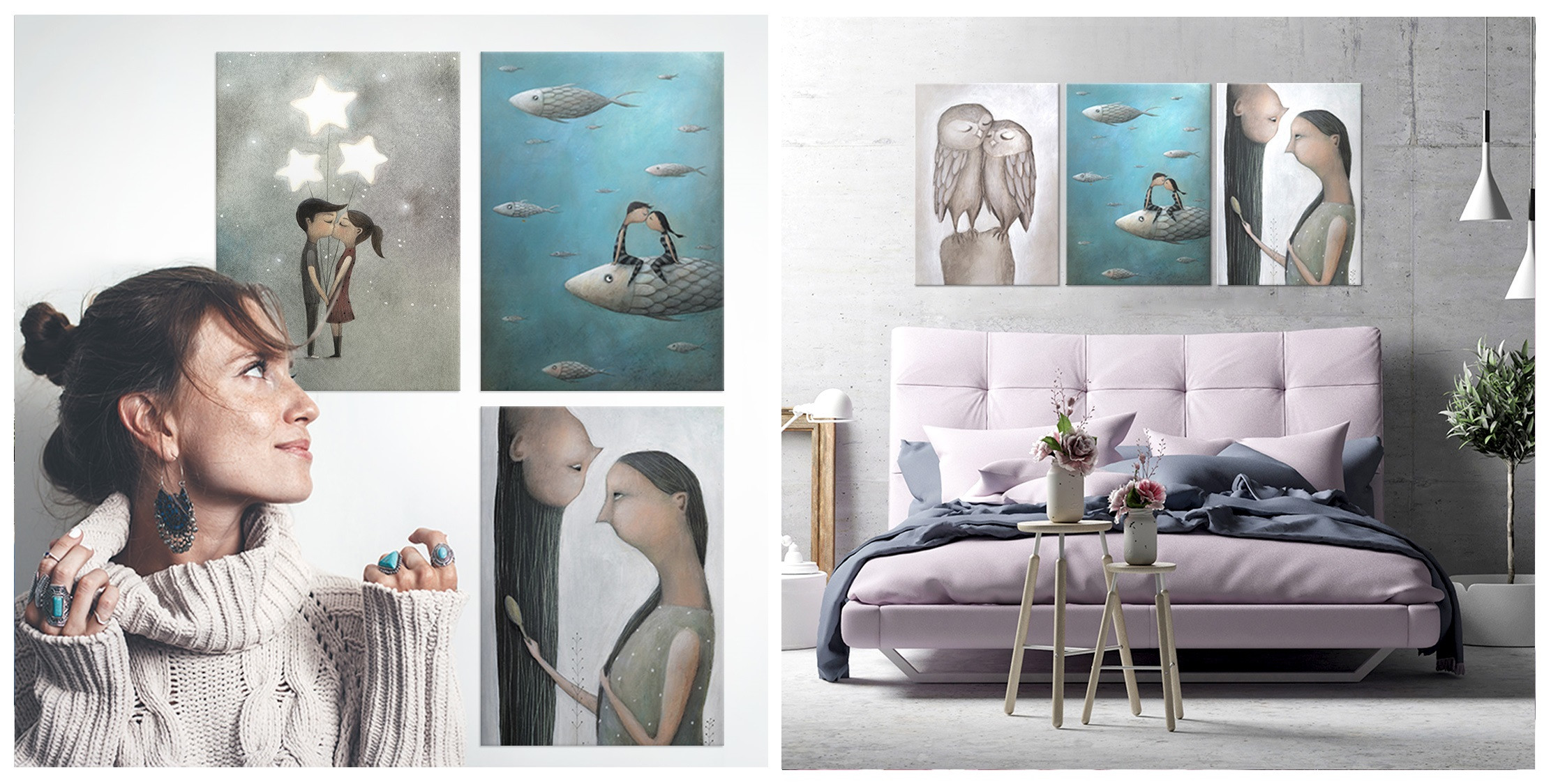 romantic artworks printed on metal posters gift ideas for girls