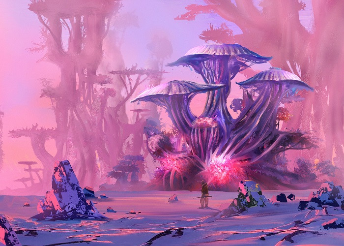 alien pink planet