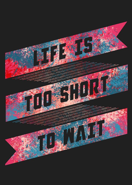 life is too short to wait typography