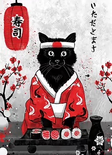 Sushi Cat Poster by Ruby Art
