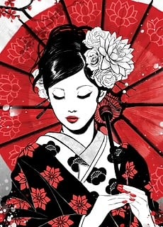 Geisha Poster by Ruby Art
