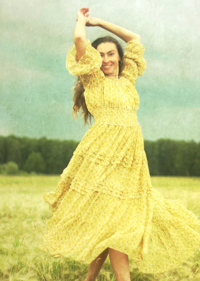 Woman In A Field Poster by Larisa Siverina