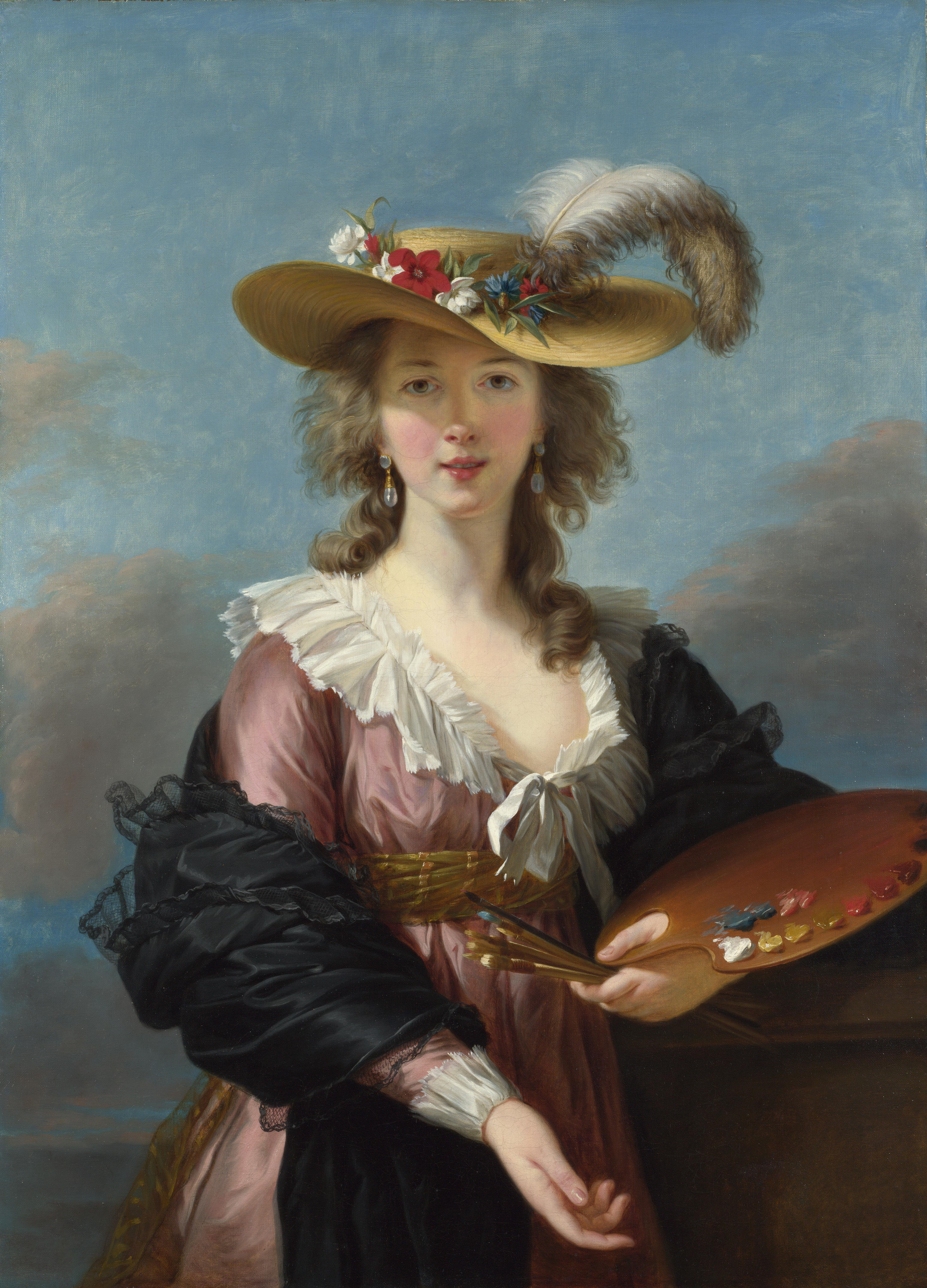 Self Portrait in a Straw Hat by Louise Elisabeth Vigée Le Brun