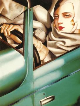 Self-Portrait (Tamara in a Green Bugatti) Tamara De Lempicka