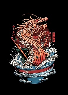 Ramen Dragon Poster by Ilustrata