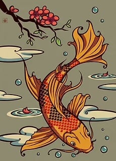 Koi Fish Poster by KucingKecil Sofia