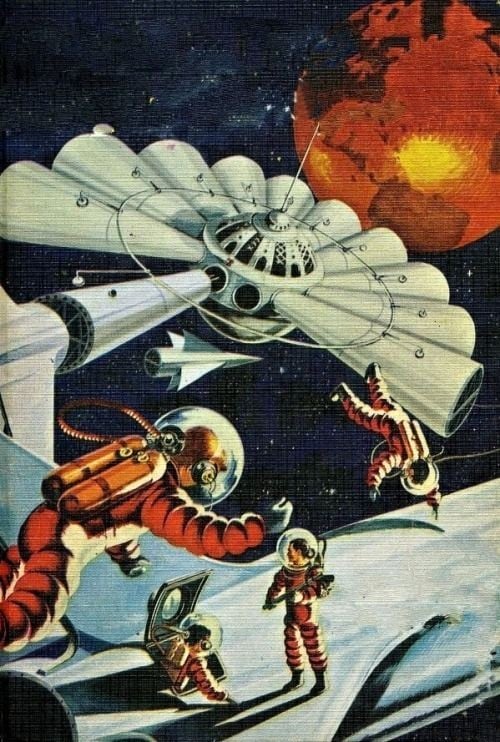 "Tom Swift and His Outpost in Space" book cover by Graham Kaye