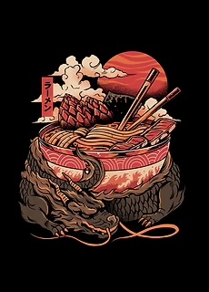 Dragons Ramen Poster by Ilustrata
