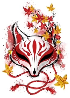 Autumn Kitsune Poster by Daisj Ingrosso