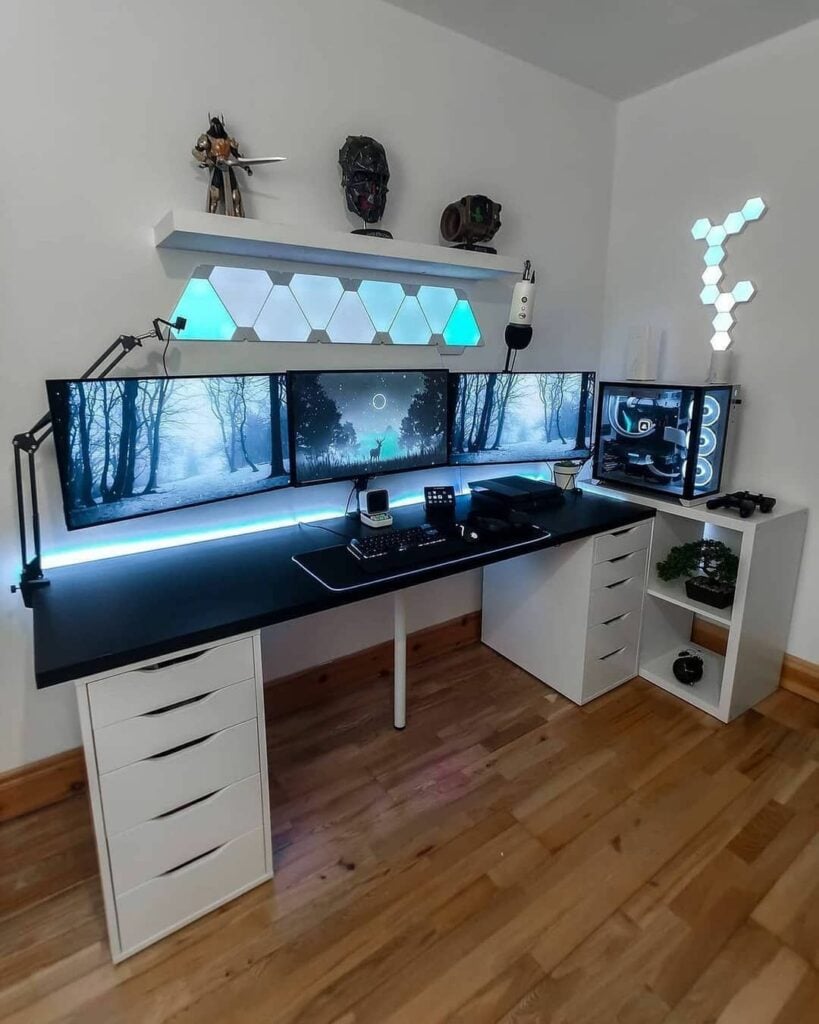 LED Backlit Gaming Setup Idea