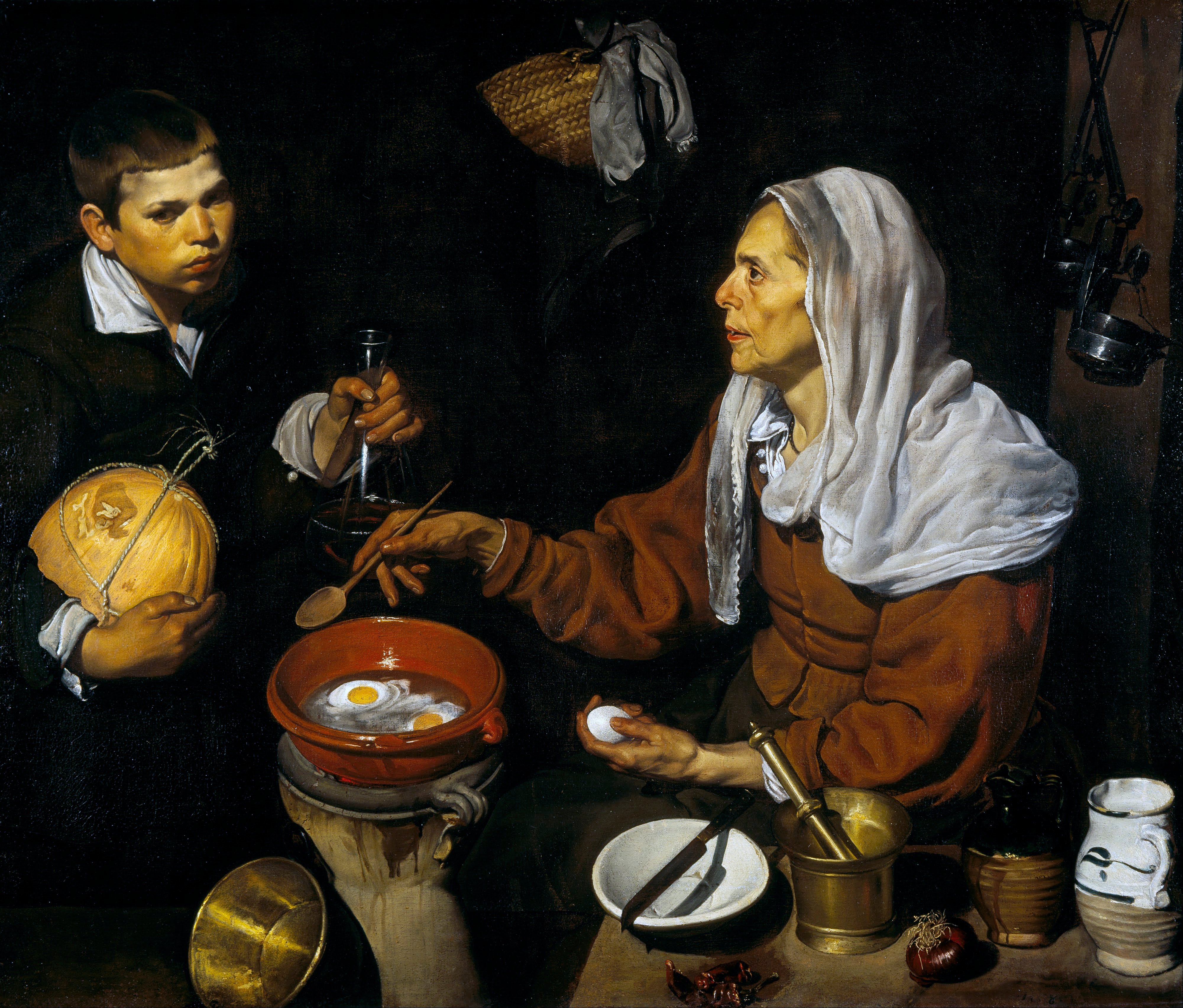 Old Woman Frying Eggs painting by Diego Velázquez