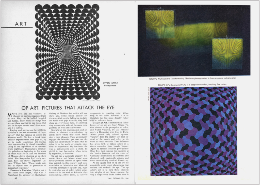 1965 թվական Time feature Op Art-ում