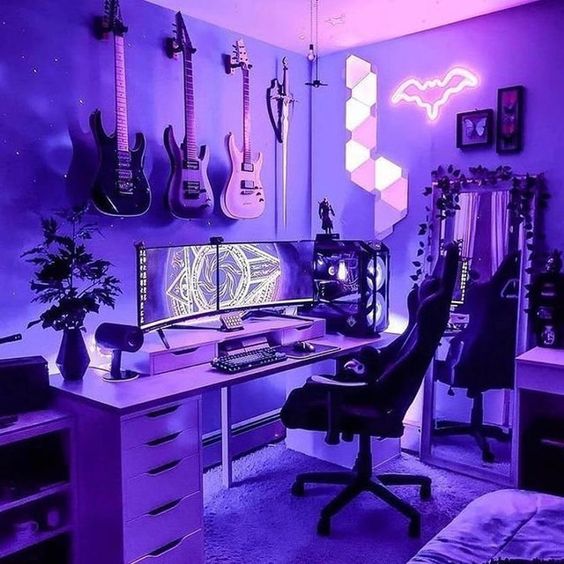  Video Game Room Decor - Neon Gamer Bedroom Set Art