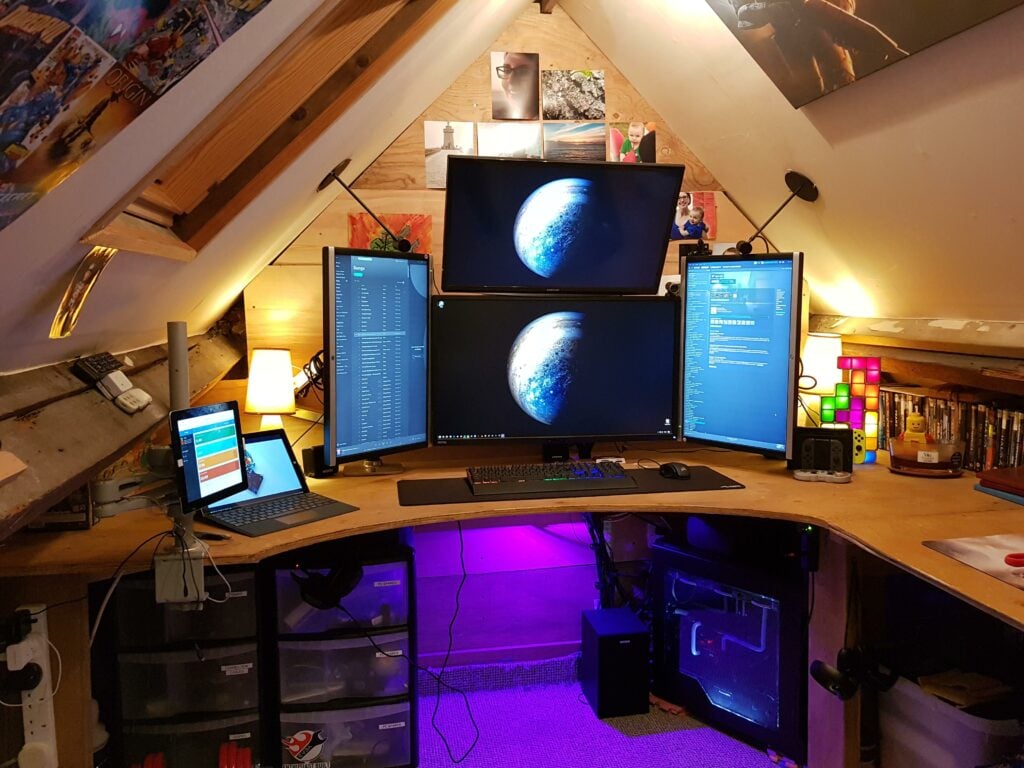 Added an Xbox One S to my Battlestation. Video game room design, Video game rooms, Gaming computer room