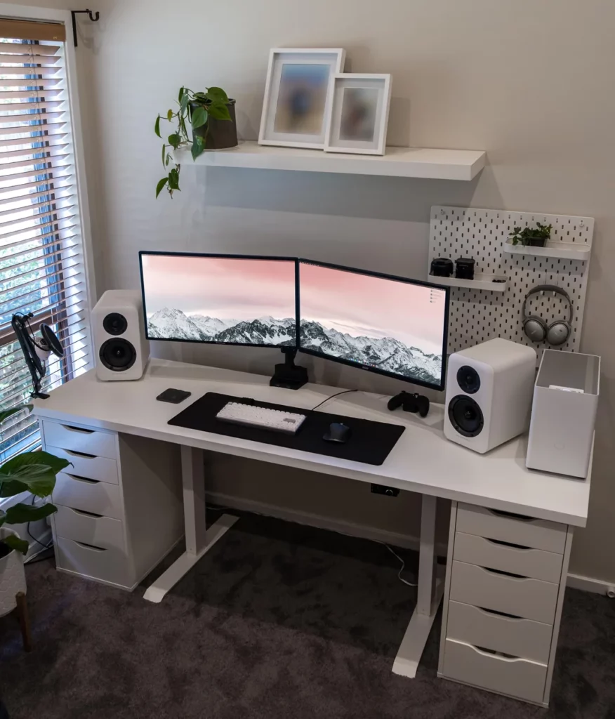 All-White Gaming Setup