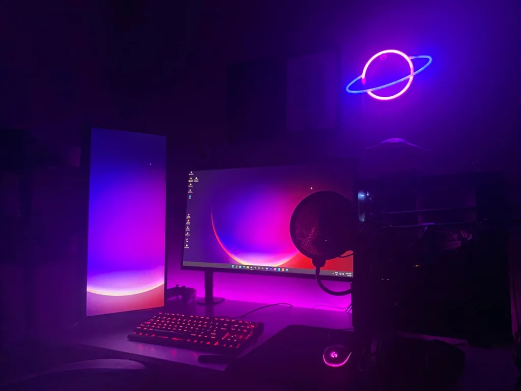 Cosmic Neon Gaming Room