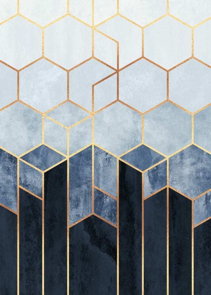 Soft Blue Hexagons
