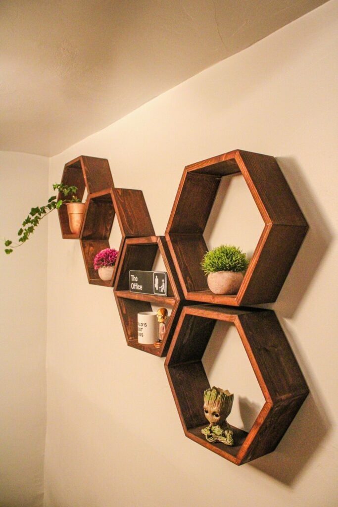 Hexagon honeycomb shelves