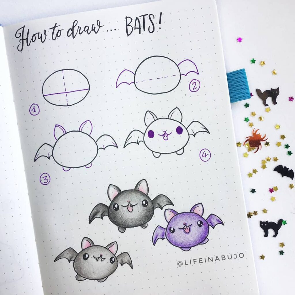 how to draw a cute bat
