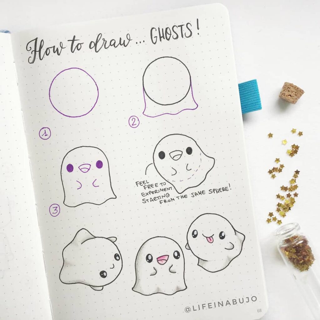 how to draw a cute ghost