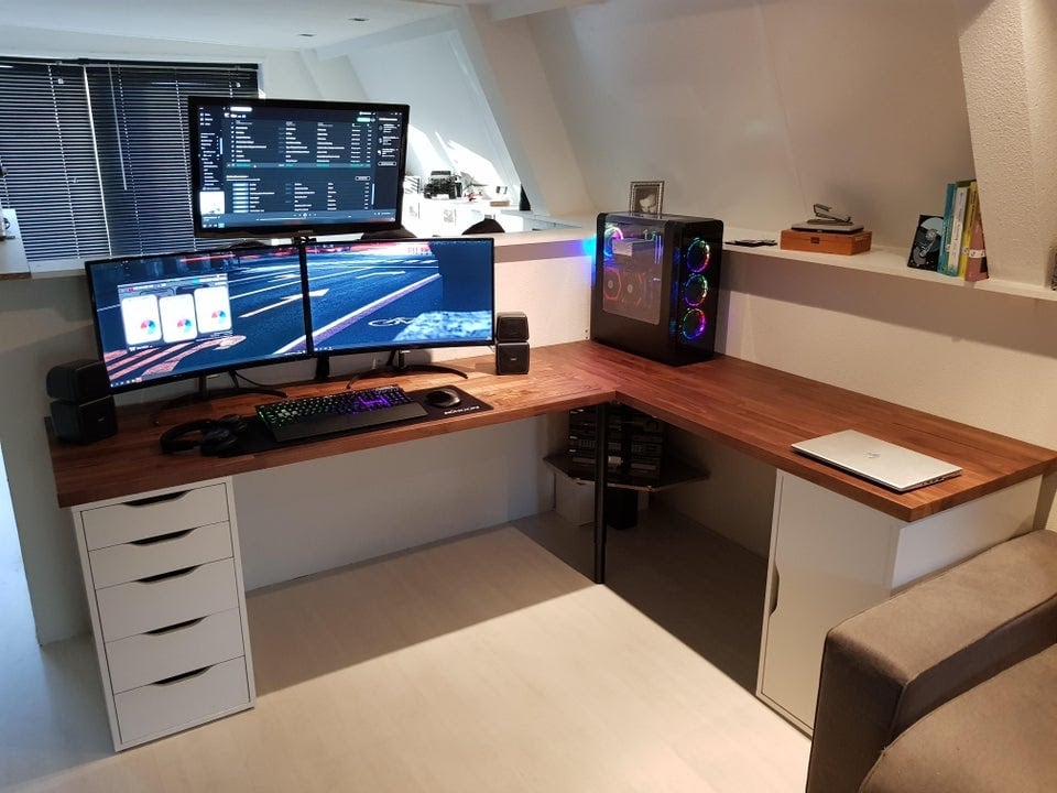 The Top 31 Gaming Desk Ideas  Room setup, Home studio setup, Bedroom setup