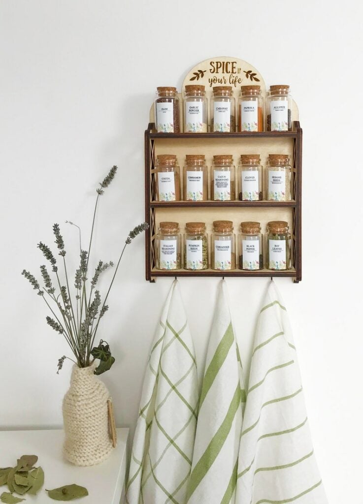 wall-mounted spice rack