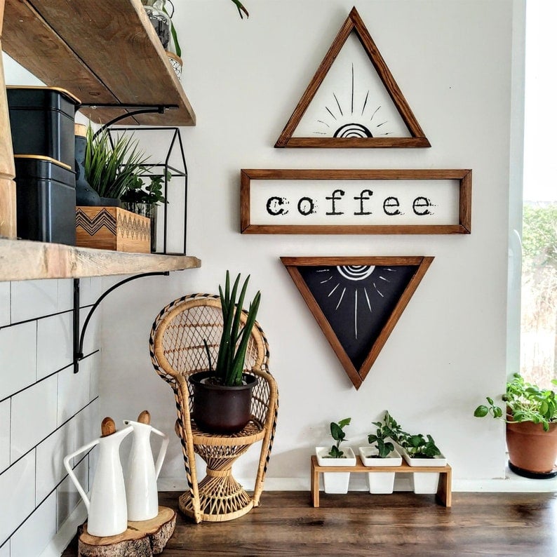 wooden coffee sign