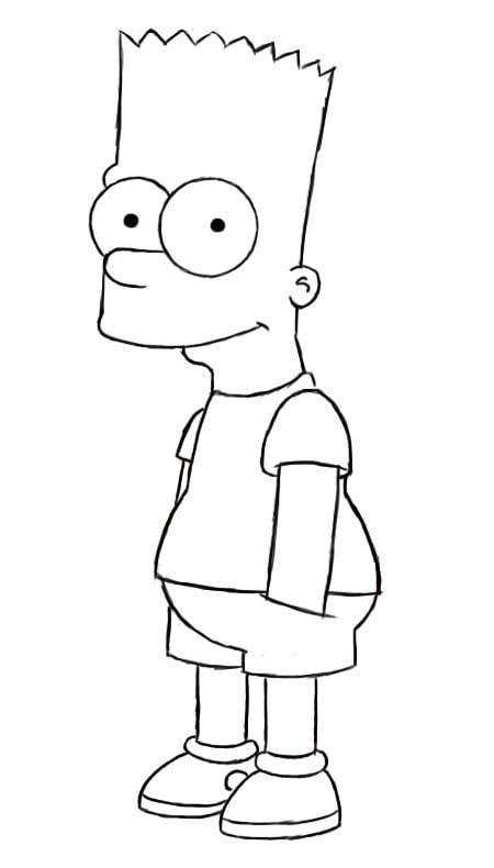 HOW TO DRAW BART SIMPSON SAD STEP BY STEP 