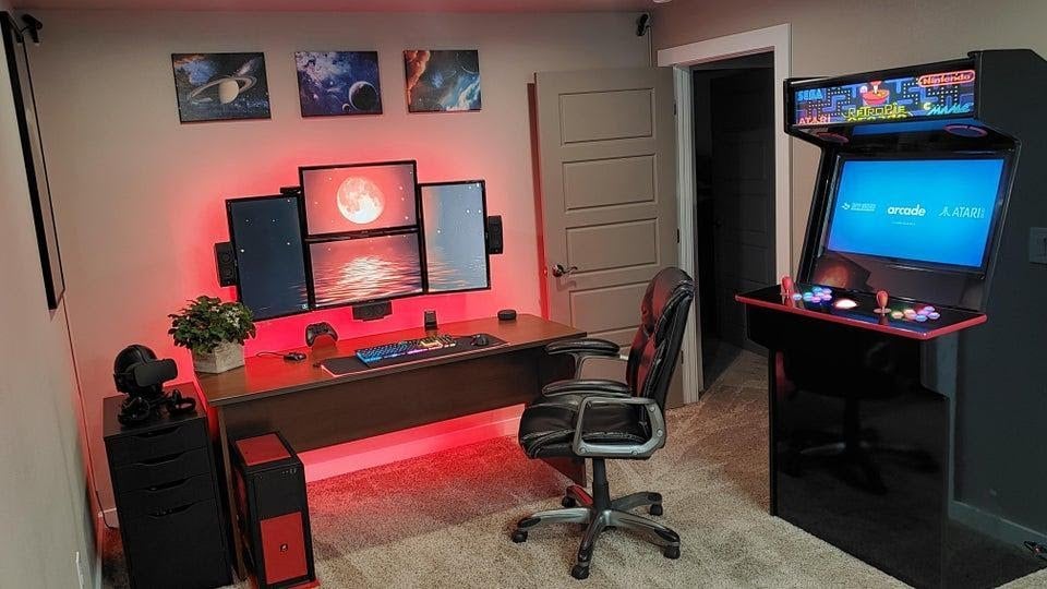 basement video game room