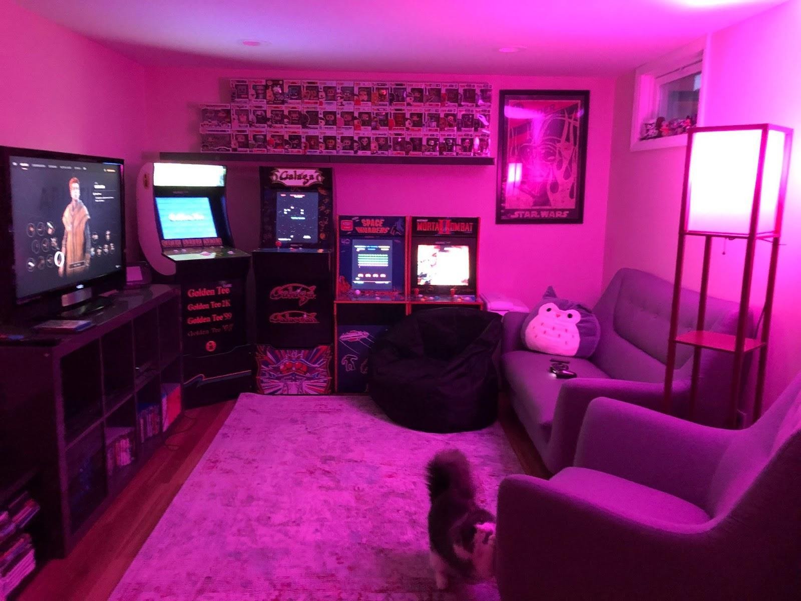 basement video game room