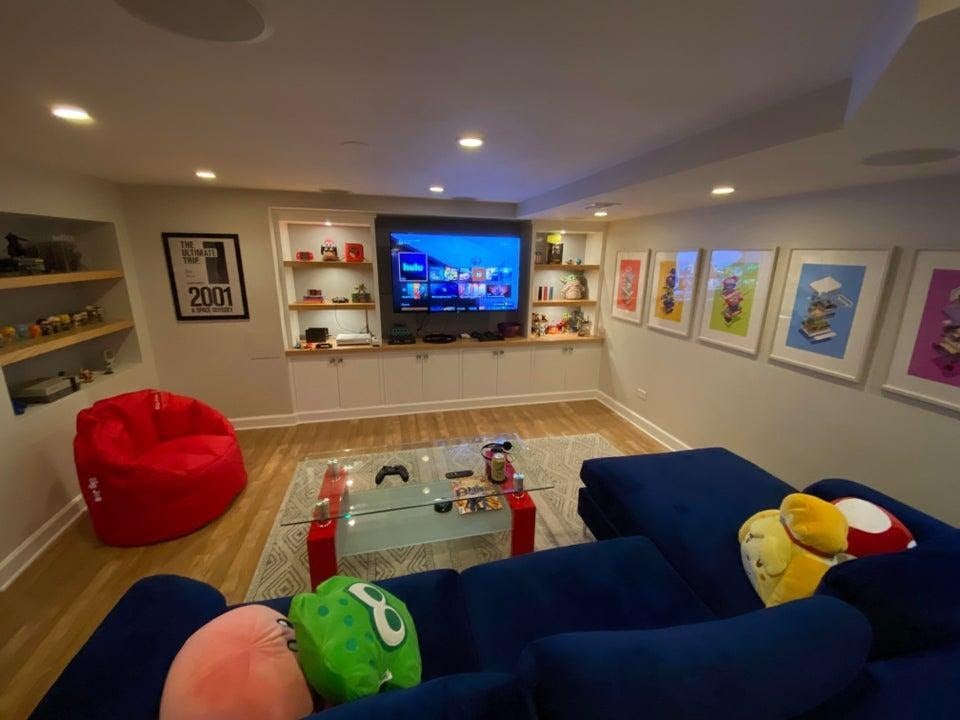 basement video game room