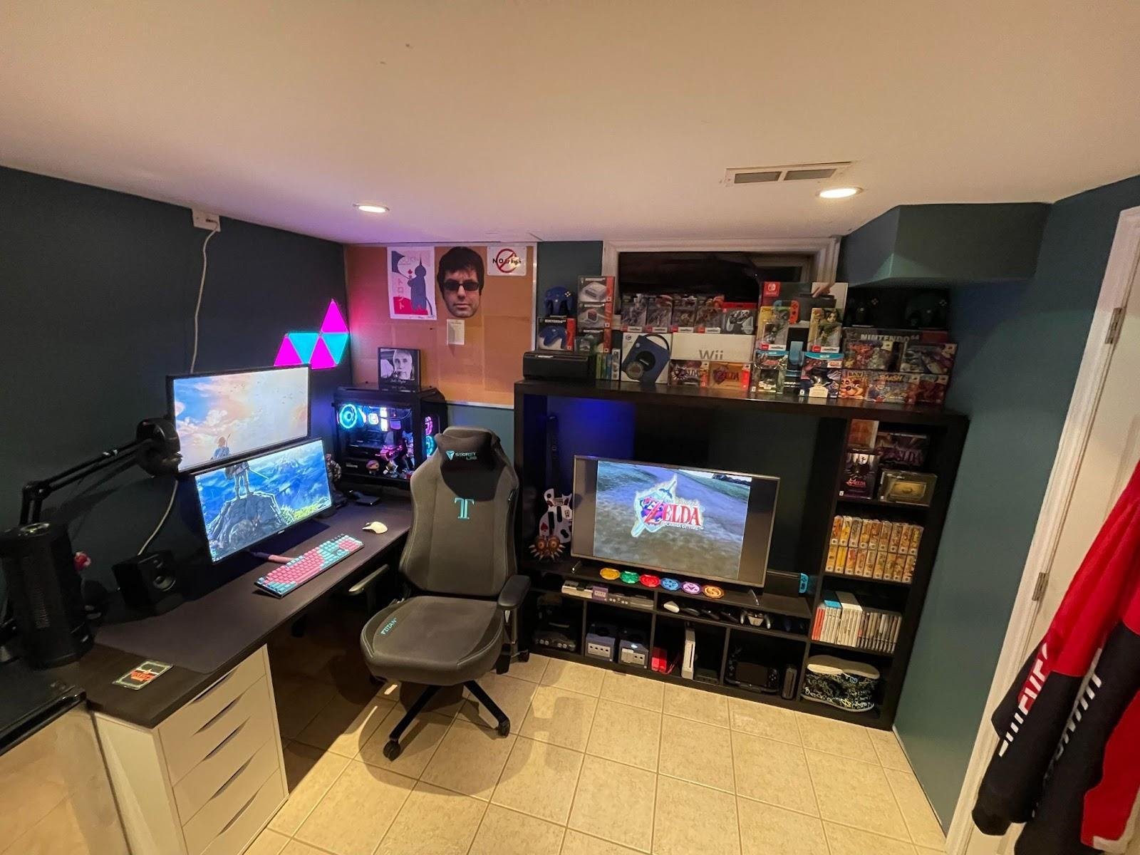 basement video game room