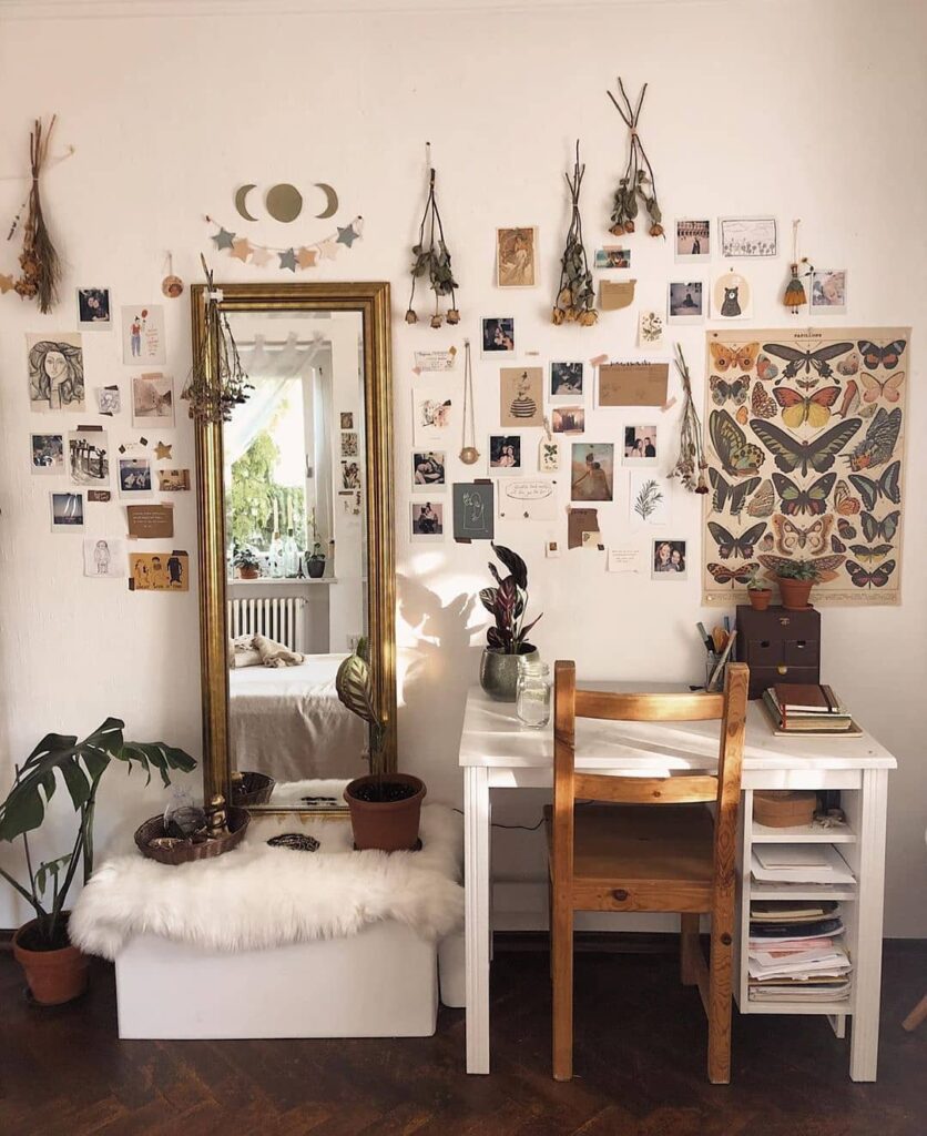 Eclectic gallery wall