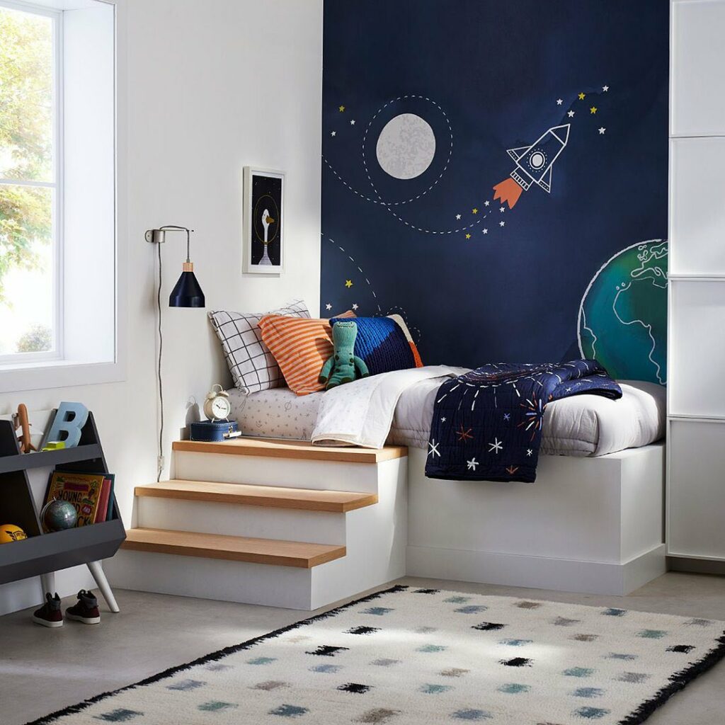Space theme Outer space wall hanging Space nursery decor Boys room hangings Rocket  kids room decor