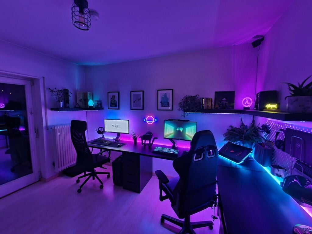 50 Cool Trending Gaming Setup Ideas #gaming #setup #Bedroom #Xbox #Ps4  #Couples #Ideas